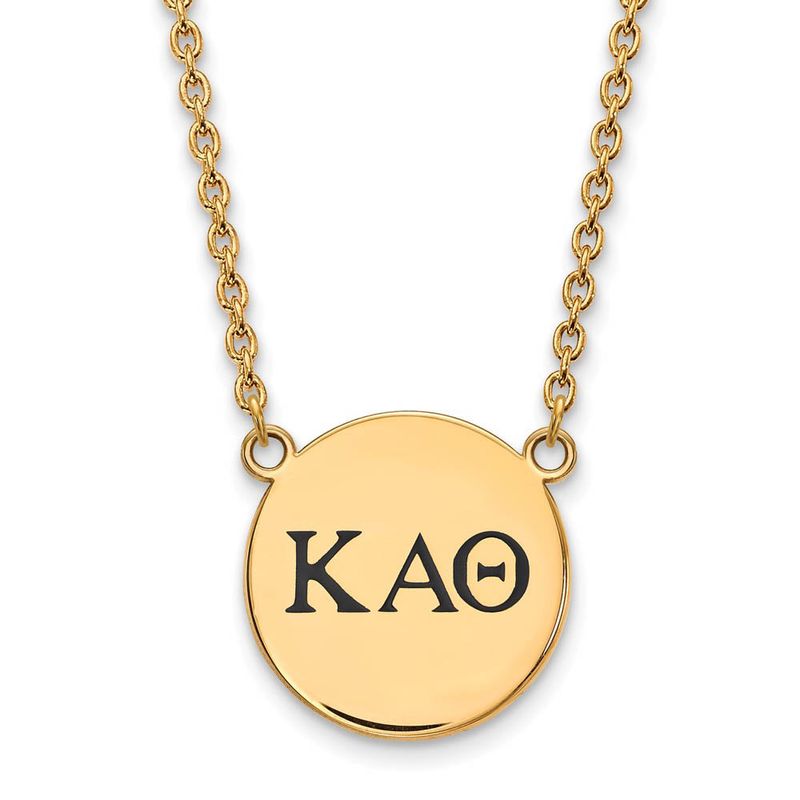 14k Plated Silver Kappa Alpha Theta Lg Enamel Greek Letters Necklace 133$